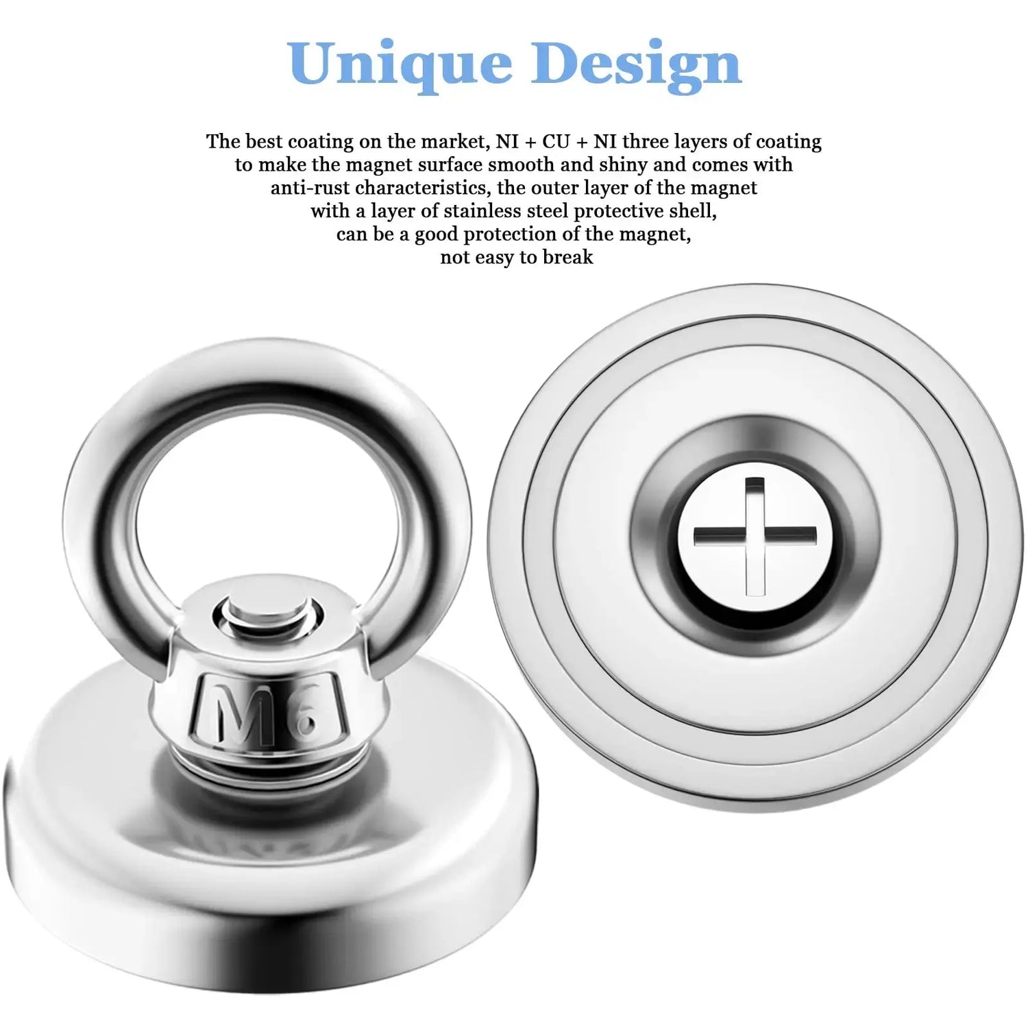 Super Strong Neodymium Fishing Magnets Heavy Duty imanes Magnet with Countersunk Hole Eyebolt for Salvage Magnetic Fishing - HASHTAG