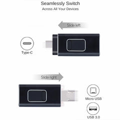 USB C Flash Drive 128GB, 3 in 1 OTG USB Type C Memory Stick Dual Type C Flash Drive Thumb Drive Photo Stick Jump Drive for USB-C Smartphone Tablet Computer Mac Laptop HASHTAG