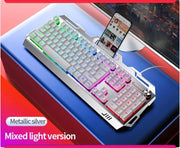 YINDIAO V2 Computer Wired Keyboard E-sports Gaming Typing Office Universal USB Plug-in Hair Light Keyboard Available For Windows System HASHTAG