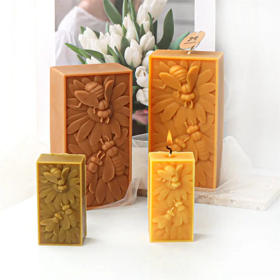 Candle Mold Silicone 3 Bees Beeswax Block - HASHTAG