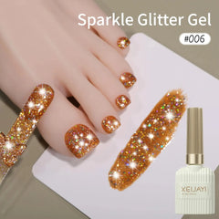 1/ 10pcs 15ML Glitter Silver Color Nail Gel Polish Semi-permanent Varnish Soak Off Nail Art  UV LED Gel Manicure For Summer HASHTAG