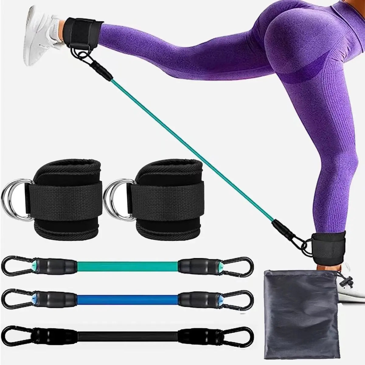 Ankle Strap Resistance Bands Hip Leg Strength Pull Rope Fitness Elastic Training Home Yoga Pilate Crossfit Workout Gym Equipment - HASHTAG