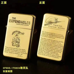 Exquisite Brass Kerosene Lighter Slim Windproof Vintage Grinding Wheel Ignition Lighter Cigarette Accessories Men's Gift HASHTAG BAR TABACCHI