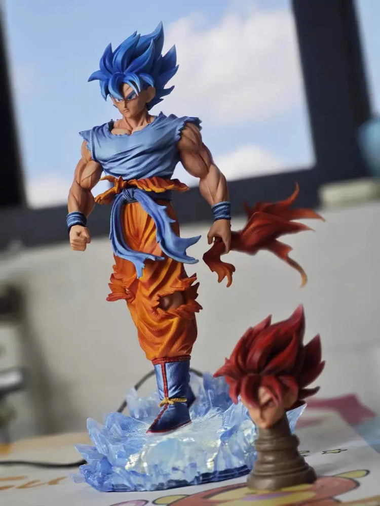 JT Statue Dragon Ball Z Son Goku Figure Goku Blue Jt Led Base Super Saiyan Action Figures Collection Model Luminous Toy Gift - HASHTAG