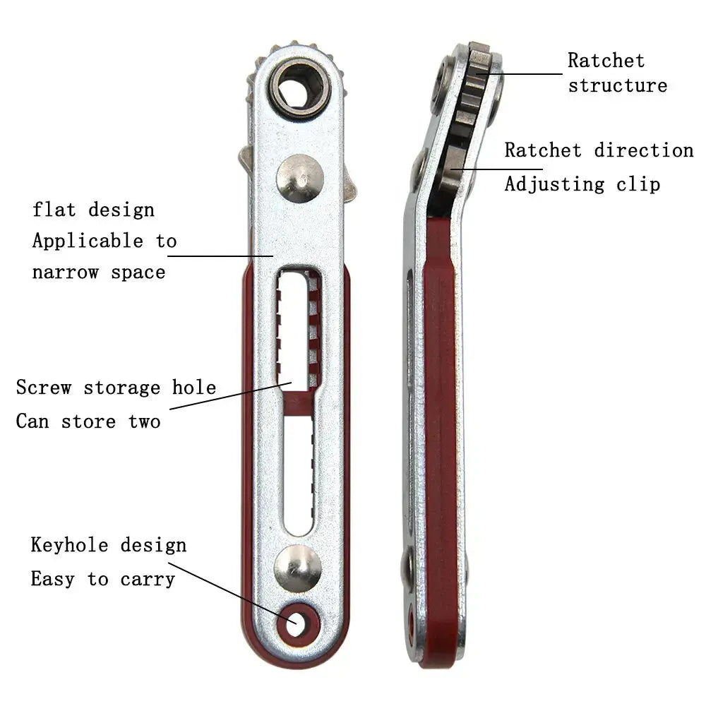 Multifunctional Bidirectional Forward and Reverse Ratchet Screwdriver Elbow Flat Head Wrench Cross Screwdriver Slotted Tool - HASHTAG