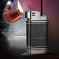 Professional Leather-Wrapped Pipe Lighter with Angled Flame Design, Refillable Windproof Butane Lighter for Tobacco Smokers HASHTAG BAR TABACCHI