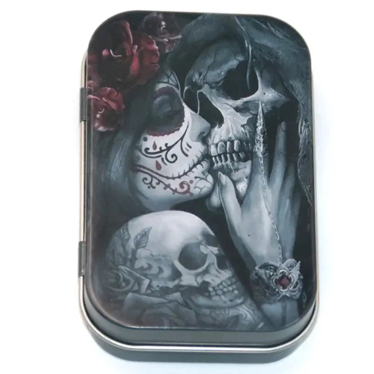 Flip Cap Cigarette Case Rectangle Container Tinplate Box Tobacco Storage Smoking Accessories Jewelry Candy Coin Key Organizer - HASHTAG