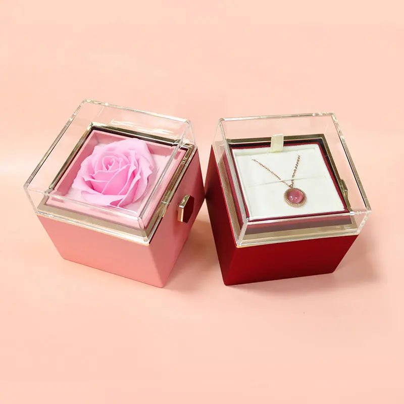 Rotating Soap Flower Rose Gift Box Creative Rotating Rose Jewelry Packaging Box Valentine&