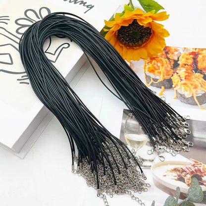 50PCS Black Strap Charm Cord Lanyard Lariat Strap Cords Lobster Clasp Rope Keychains Hooks Mobile Set Charms Jewelry Accessories - My Hashtag Shop