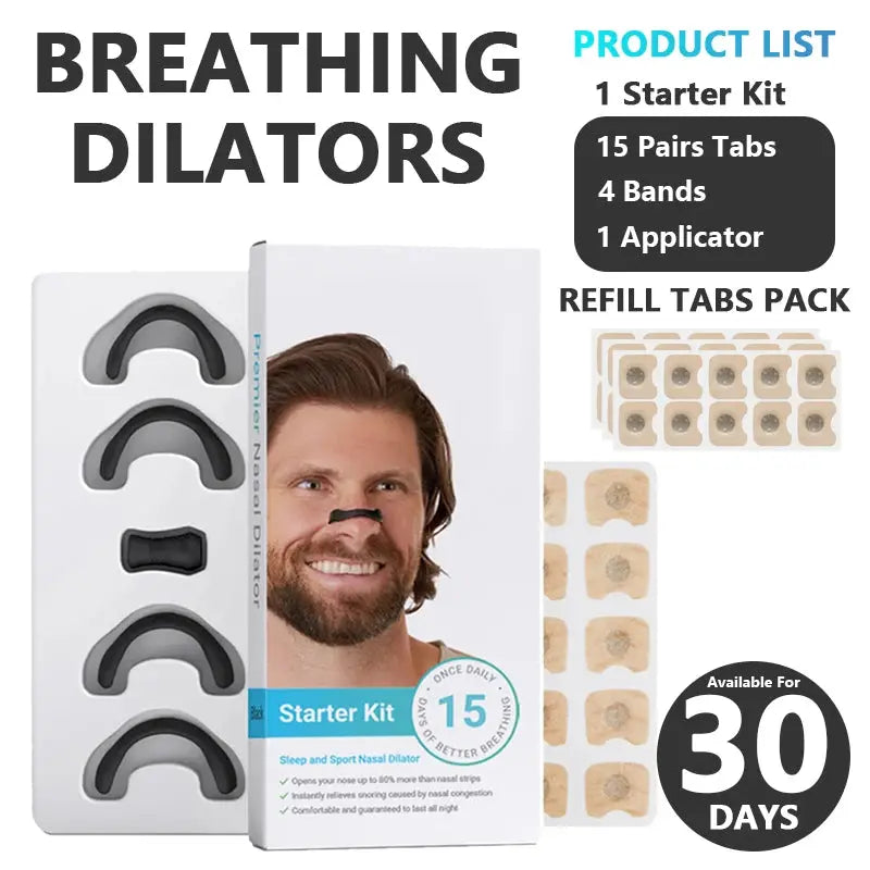15/30days Magnetic Nasal Breathing Dilators Starter Kit for Nose Improve Sleep Quality Snoring Anti Snoring Sleep Mouth Tape - HASHTAG
