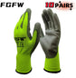 10 Pairs PU Coated Work Gloves - Lightweight, Durable Safety Gloves EN 388/ISO20471 Certified, Sizes S/M/L/XL - HASHTAG