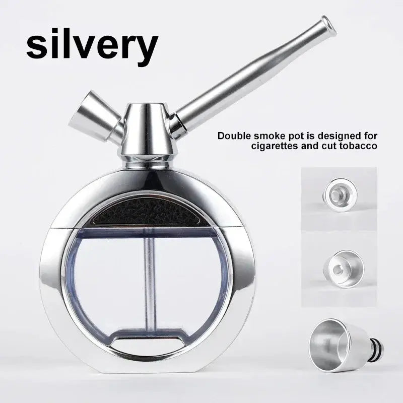 CRUSHER Dry Herb Grass Tobacco Pipes Kit Zinc Alloy Hookah Set Men and Women Use Double Filter Water Smoking Pipe Accessories - HASHTAG