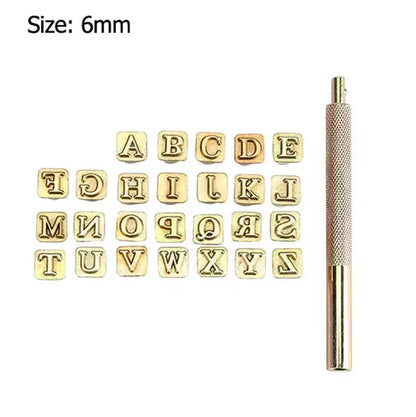 26Pcs Steel Printing Punch Alphabet Letter Stamp Set Metal Leather Stamp Professional Leather Tools Leathercraft Stamps