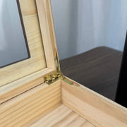 Flip-Top Wooden Cigar Humidor with Hygrometer, Two-Layer Desktop Storage Box, Black Brown Color Options HASHTAG