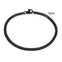 Vnox Mens Simple 3-11mm Stainless Steel Curb Cuban Link Chain Bracelets for Women Unisex Wrist Jewelry Gifts HASHTAG