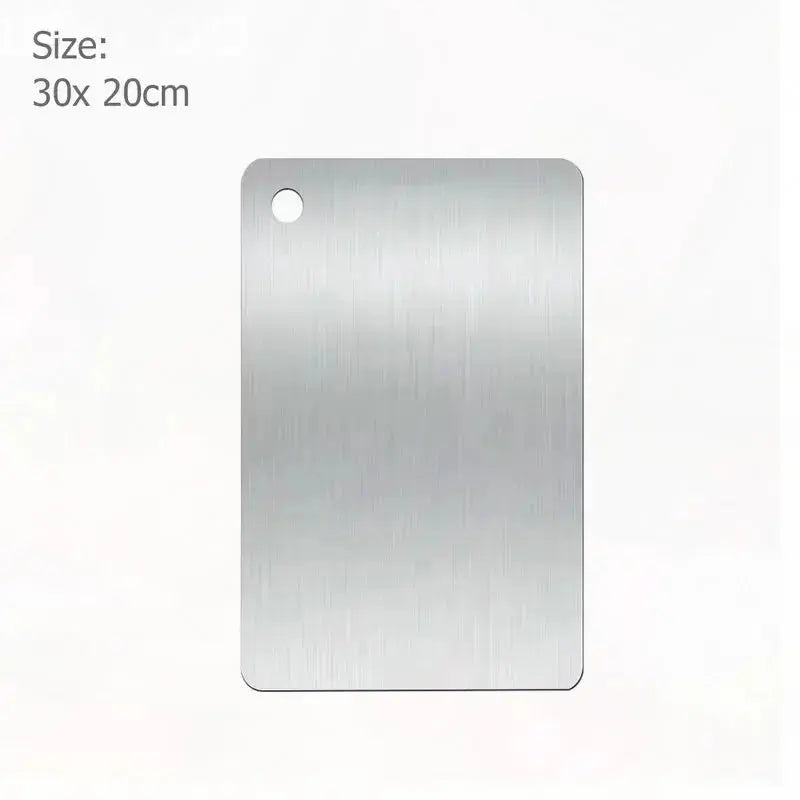 WXCOO Chopping Board Stainless Steel Double Sided Thickened Kneading Dough Board Kitchen Household Fruit Cutting Block HASHTAG