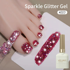 1/ 10pcs 15ML Glitter Silver Color Nail Gel Polish Semi-permanent Varnish Soak Off Nail Art  UV LED Gel Manicure For Summer HASHTAG