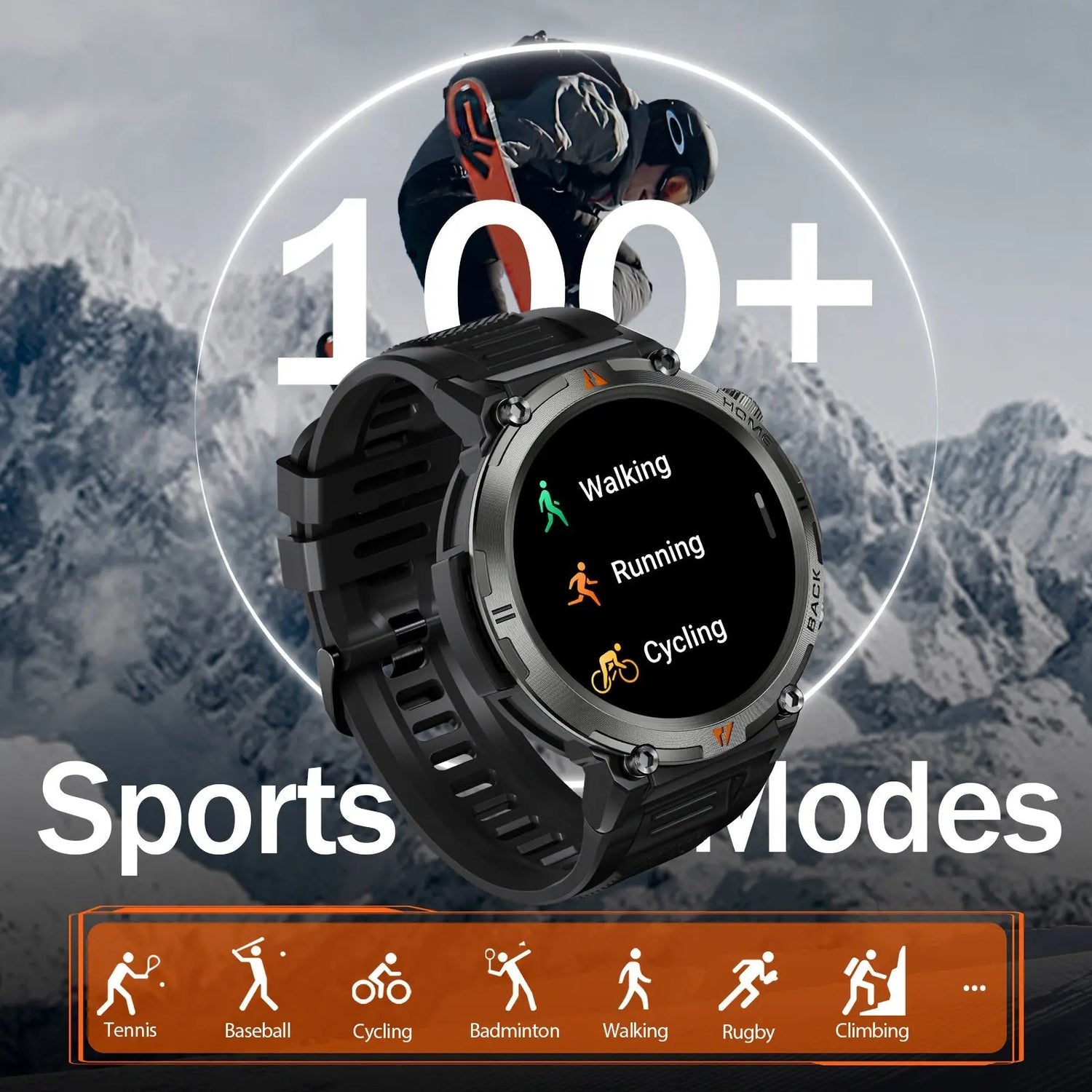 Orologio intelligente JELLOO con torcia, smartwatch touch screen da 3,68 - My Hashtag Shop