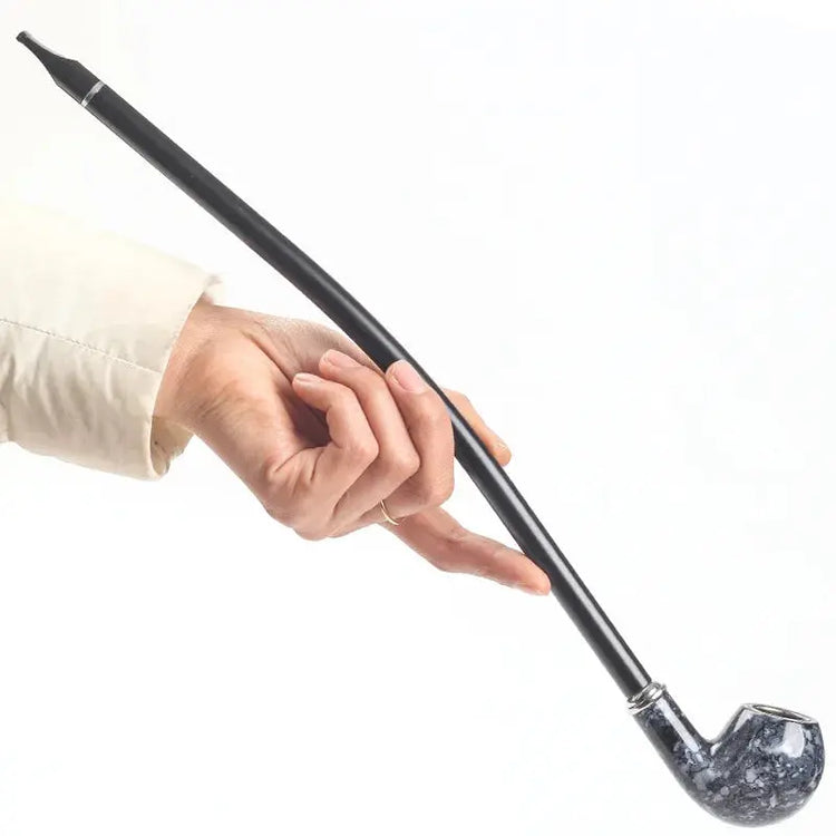 Long Smoking Tobacco Pipe with Filter 41CM Wooden Resin Removable Washable Long Bent Rod Churchwarden Tobacco Smoking Pipe Gift - HASHTAG