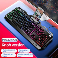 YINDIAO V2 Computer Wired Keyboard E-sports Gaming Typing Office Universal USB Plug-in Hair Light Keyboard Available For Windows System HASHTAG