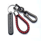 Trendy DIY Mobile Phone Number Plate Pendant Keychain for Men Punk Simple Woven Leather Rope Anti-lost Car Key Chain Accessories HASHTAG