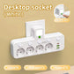 EU plug and socket, 4-pole socket, multifunctional wall plug, with or without extension cords or USB and Type-C interfaces