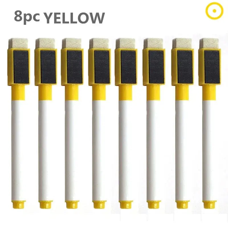 8PC Magnetic Colorful Whiteboard Pen Black White Board Markers Built In Eraser School Supply children&