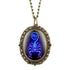 New 12 Constellation Astrology Oval Pocket Watch Unique Fluorescent Blue Zodiac Necklace Pendant Quartz Birthday Gift for Friend