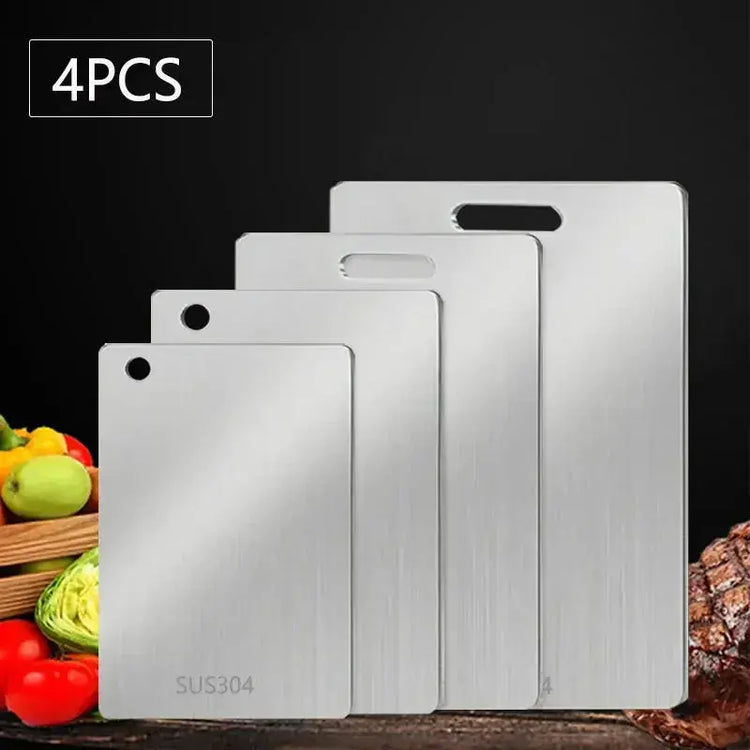 WXCOO Chopping Board Stainless Steel Double Sided Thickened Kneading Dough Board Kitchen Household Fruit Cutting Block HASHTAG