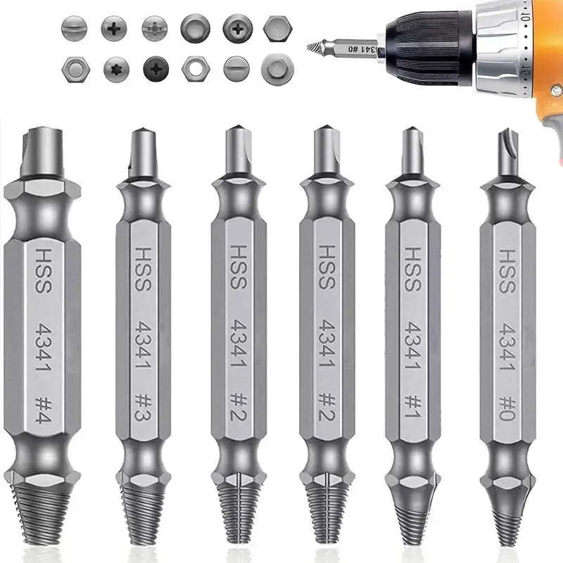 Damaged Screw Extractor Set HSS Drill Bit Stripped Broken Remover Small Easily Quickly Take Out Kit Easy Demolition Power Tools - HASHTAG