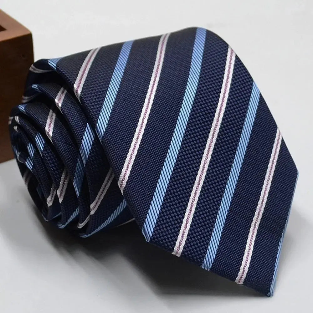 Classic Stripe Necktie Men Business Formal Wedding Tie 8Cm Blue Black Pink Red Neck Ties Fashion Shirt Dress Accessories