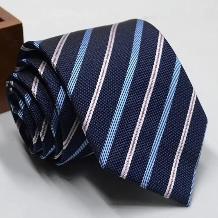 Classic Stripe Necktie Men Business Formal Wedding Tie 8Cm Blue Black Pink Red Neck Ties Fashion Shirt Dress Accessories