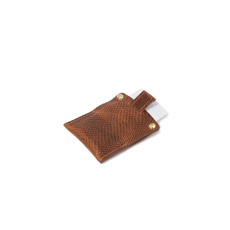 Leather Card Holder 2.0 for AirTag (Snake Print)-1