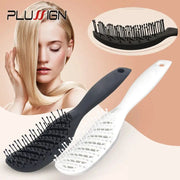 Styling Curly Hair Brush Salon Massager Comb Brush Detangling Drying Brush Anti Static Curved Vent Brush Scalp Massage Comb HASHTAG