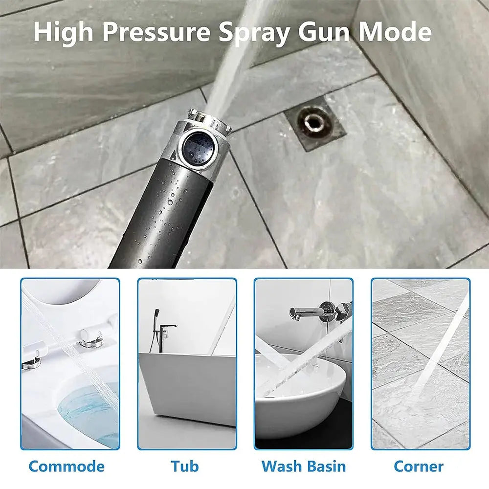 3 Modes Handheld Shower Head with Massage Brush Cotton Filters One-click Stop Water Saving High Pressure Showerhead for Bathroom - HASHTAG