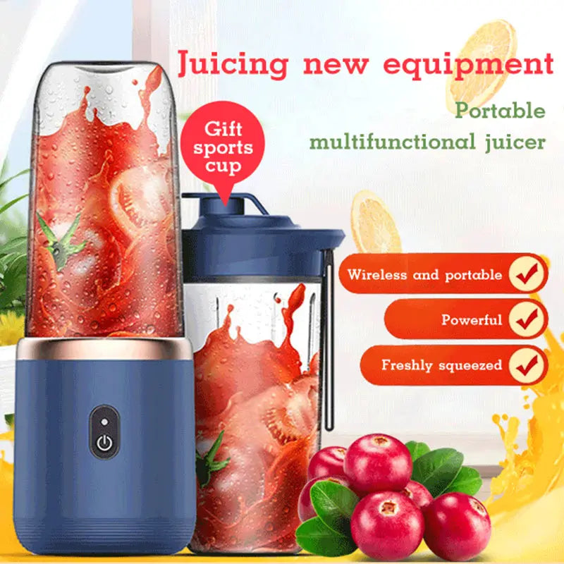 6blade Portable Blender Mini Juicer Cup Extractor Smoothie USB Charging Fruit Squeezer Blender Alimentare Mixer Ice Crusher Portable Juicer Machine AliExpress