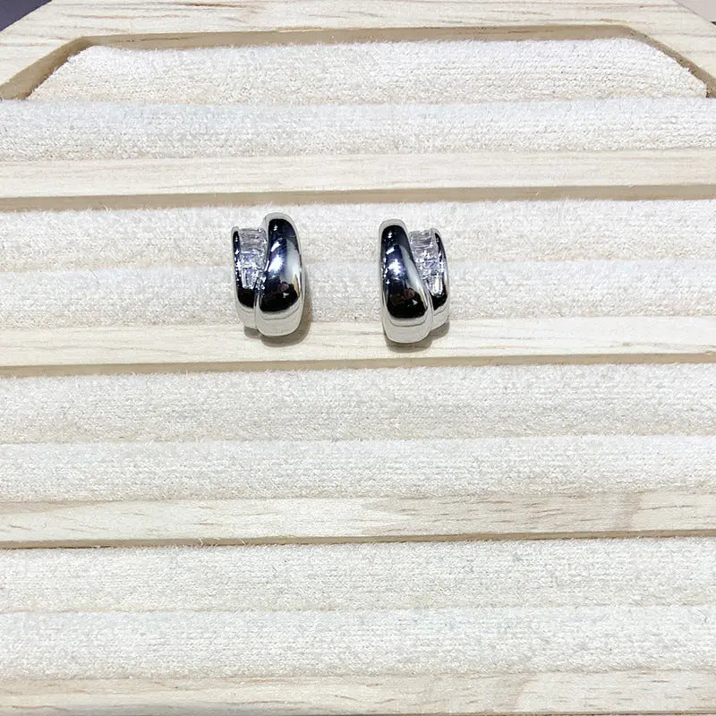 Compact And Exquisite Zircon Earrings That Are Versatile And Elegant HASHTAG