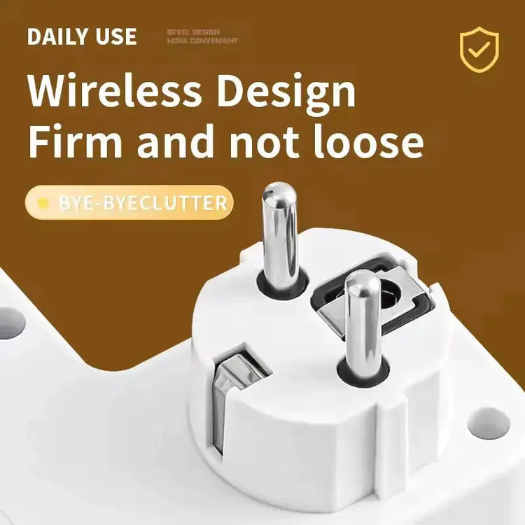 EU plug and socket, 4-pole socket, multifunctional wall plug, with or without extension cords or USB and Type-C interfaces HASHTAG
