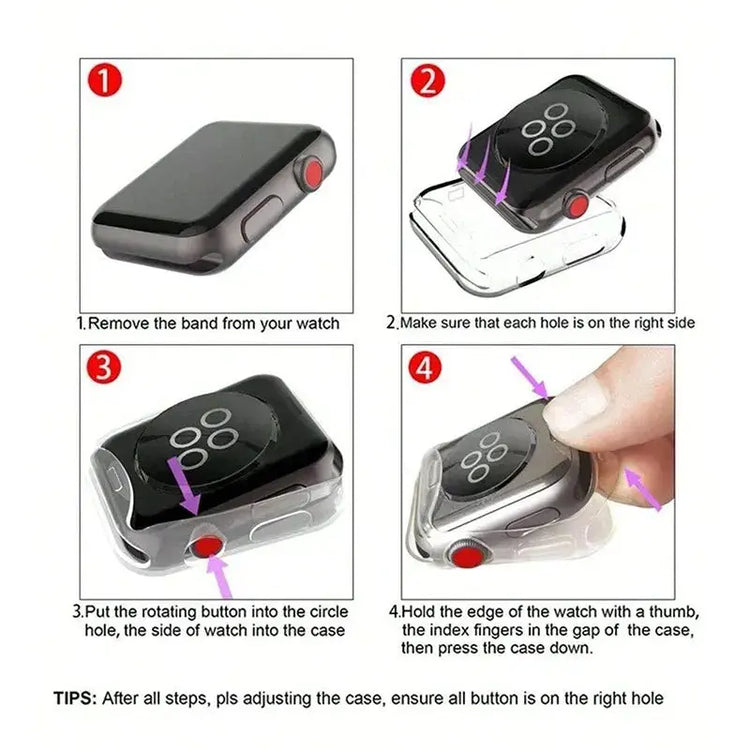 TPU Screen Protector Case for Apple Watch Series 9 8 7 SE 6 5 4 3 Bumper Cover Accessories for Iwatch 45mm 41mm 44mm 40mm 42mm - HASHTAG