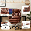 Supreme Comfort Reclining Desk Chair - Ergonomic High Back with Footrest, Adjustable Height for Big & Tall, Luxury PU Leather Executive Computer Task Chair, Lumbar Support & Padded Armrests HASHTAG