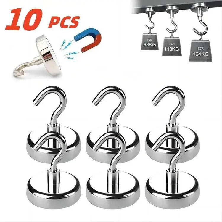 10PCS Strong Magnet Hooks Multi-Purpose Storage Hooks Home Kitchen Bar Storage Hooks Key Storage Hooks Bathroom Hangers - HASHTAG