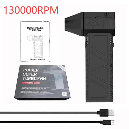 Mini Turbo Jet Fan Electric Air Duster with 1&3 Gear Adjustable Speed 130000RPM 52M/S Car Computer Cleaning Blower Tool Kit