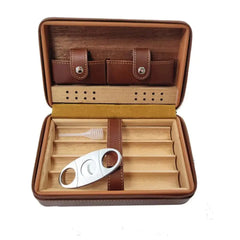 Cigar case Box Portabl Cigar Case Travel Accessories Handbag Travel Leather Cigar Case Storage 4 Cigars Box Humidor HASHTAG