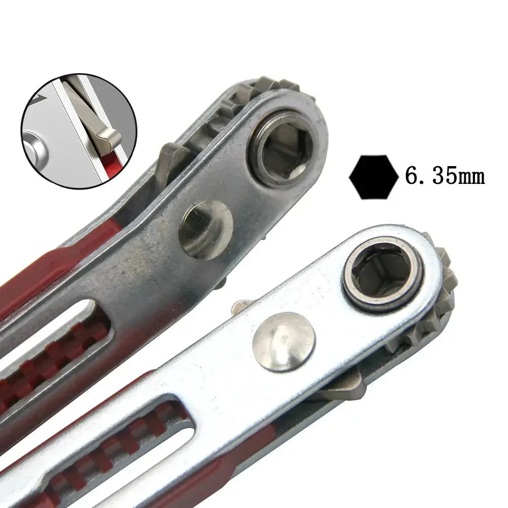 Multifunctional Bidirectional Forward and Reverse Ratchet Screwdriver Elbow Flat Head Wrench Cross Screwdriver Slotted Tool - HASHTAG