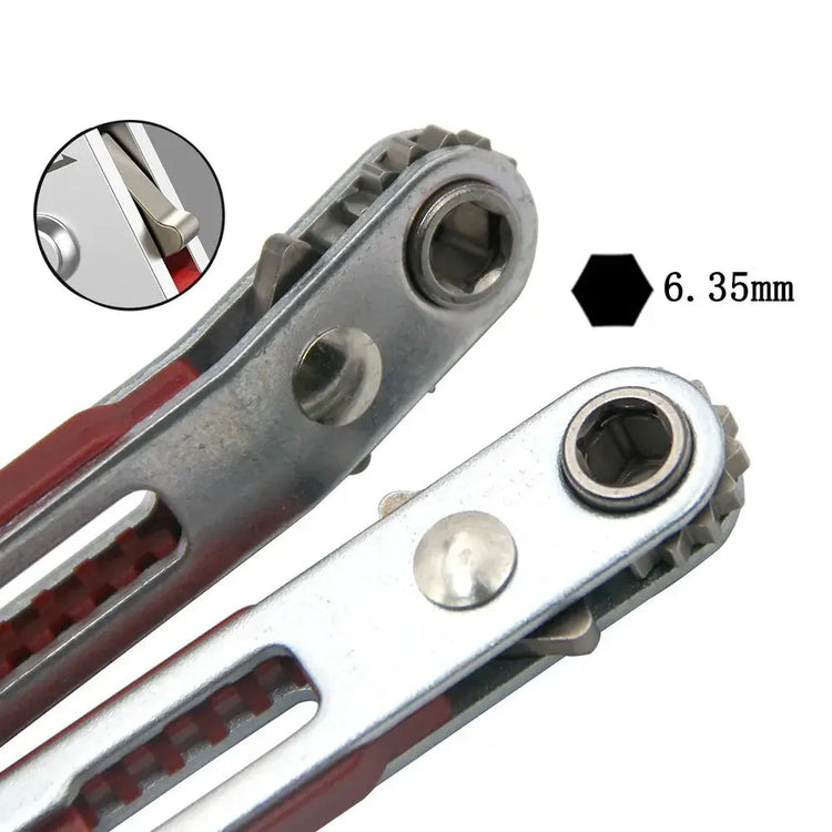 Multifunctional Bidirectional Forward and Reverse Ratchet Screwdriver Elbow Flat Head Wrench Cross Screwdriver Slotted Tool - HASHTAG