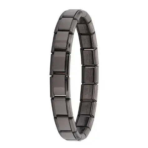 Trendy Square Italy Stainless Steel Bracelets For Women Men HipHop Metal Italian Modules Stretchable Gift Birthday Party Jewelry - My Hashtag Shop