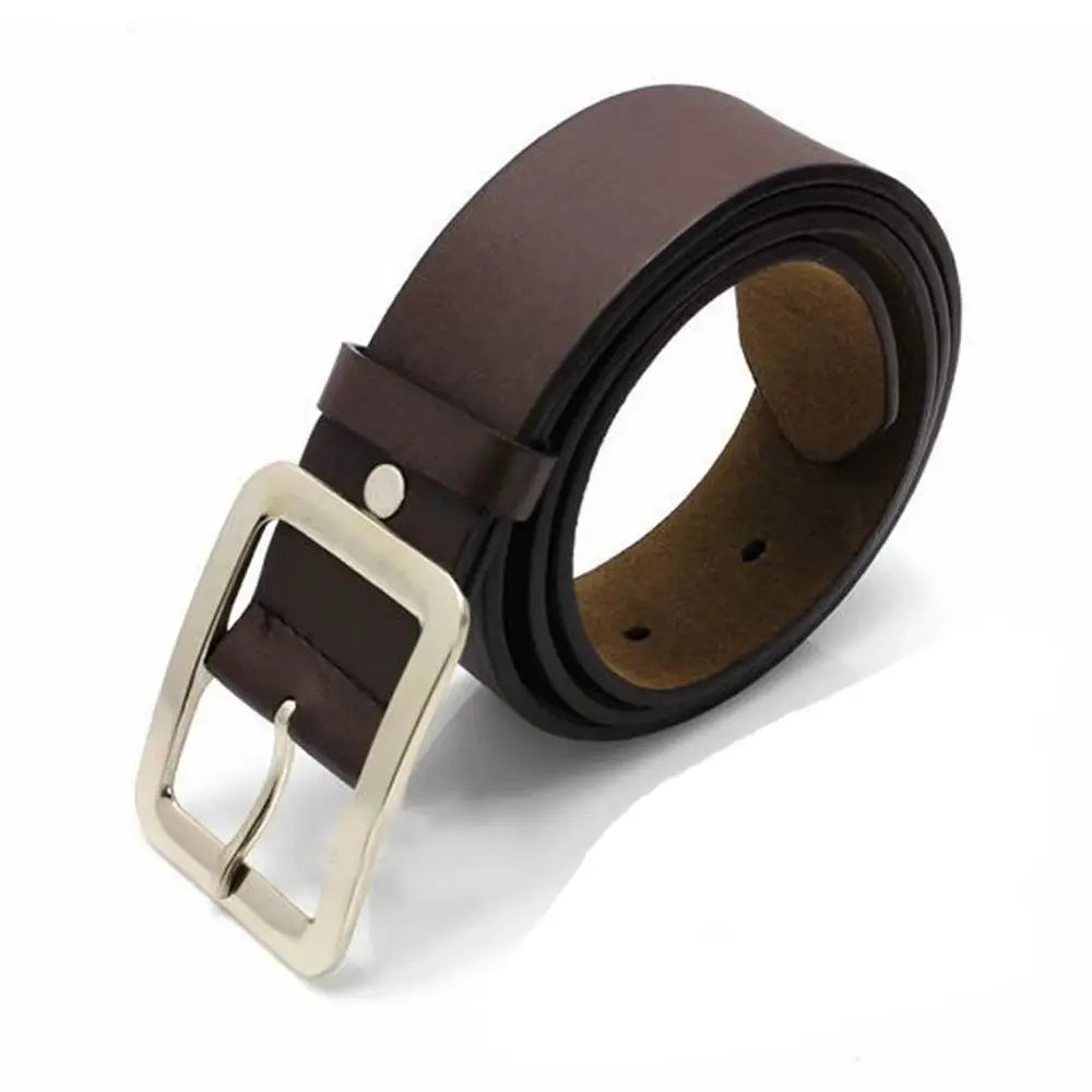 2025 Square Pin Buckles Belts Men Silver Buckle Leather Belts for Jeans Retro Wild Belts for Men Waistbands Students Strap