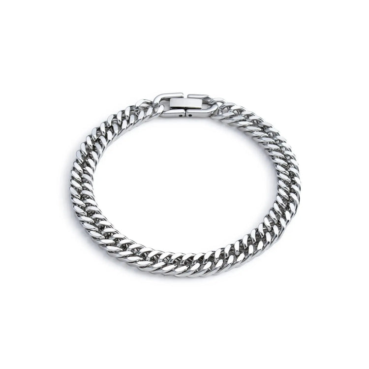 Stainless Steel Braided Double Row Front and Rear Fish Scale Alloy Magnetic Buckle Bracelet with Keel Jewelry New Model HASHTAG
