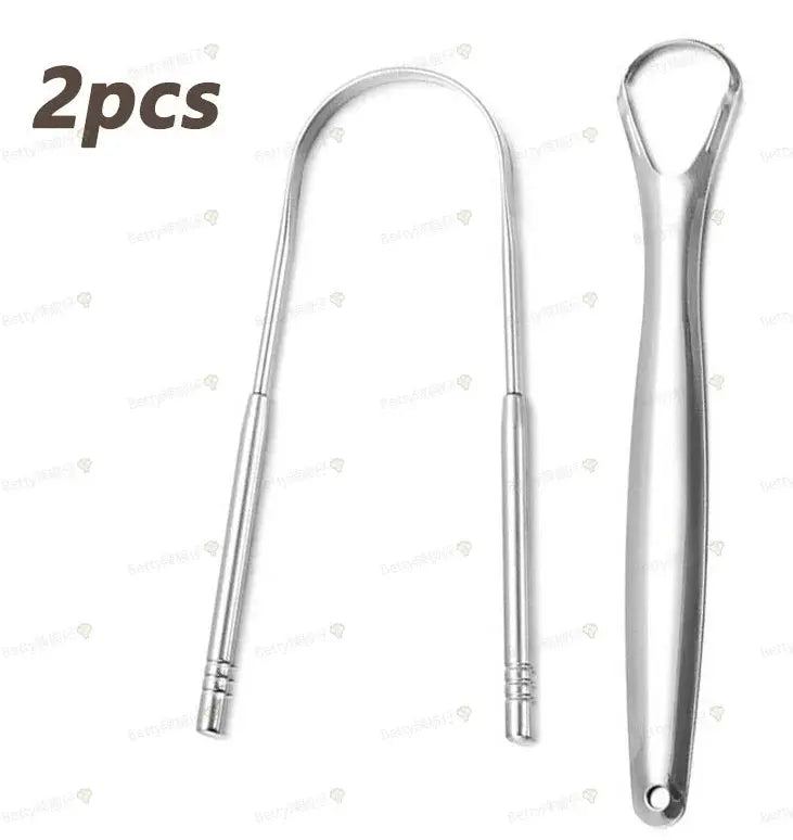 1pcs/2pcs/3pcs Metal Tongue Scraper Cleaner for Adults & Kids, Portable Stainless Steel Tongue Scrapers Brushes for Removing - HASHTAG