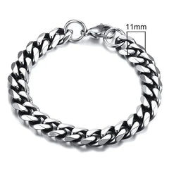 Vnox Mens Simple 3-11mm Stainless Steel Curb Cuban Link Chain Bracelets for Women Unisex Wrist Jewelry Gifts HASHTAG